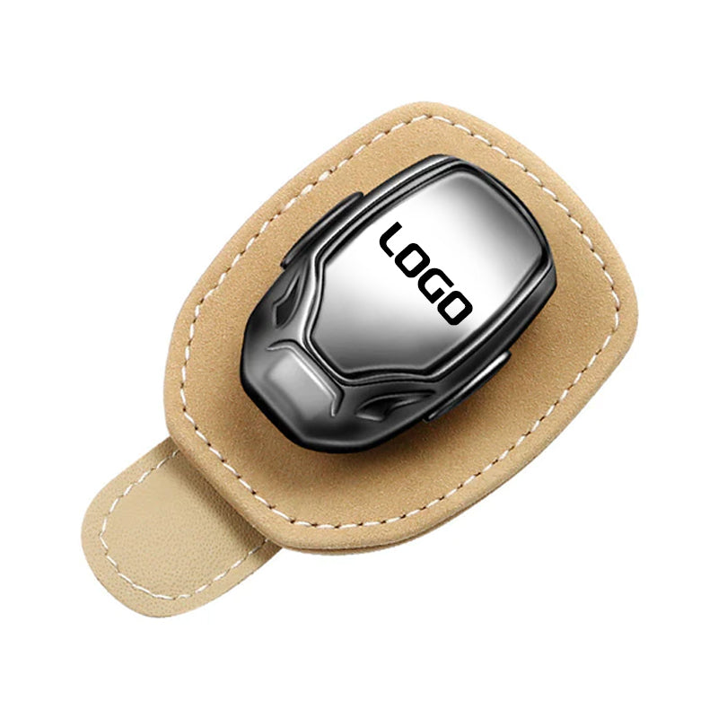 Zamszowy wielofunkcyjny klips do okularów z logo samochodu