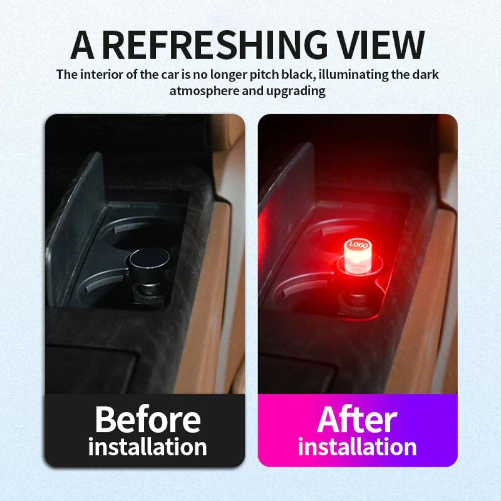 Decorative mini USB LED light for car interiors