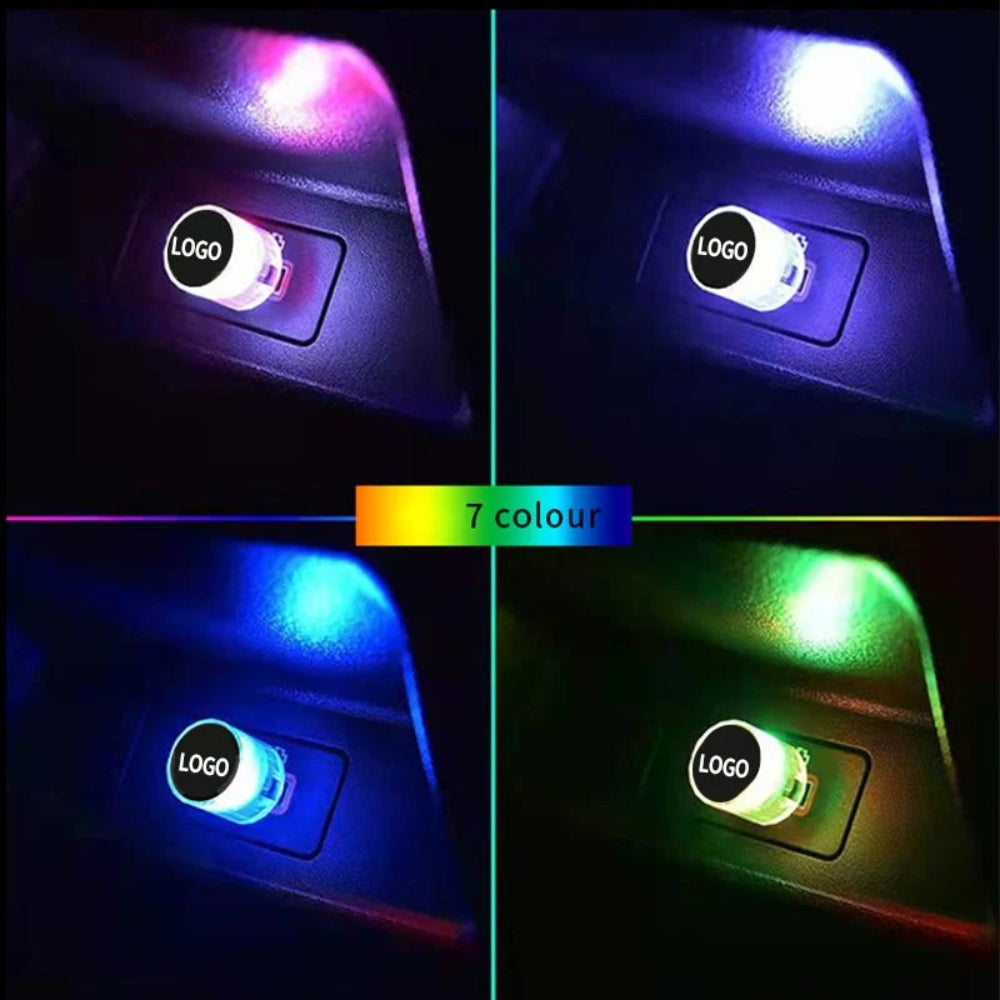 Decorative mini USB LED light for car interiors