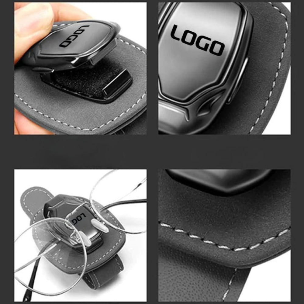 Zamszowy wielofunkcyjny klips do okularów z logo samochodu